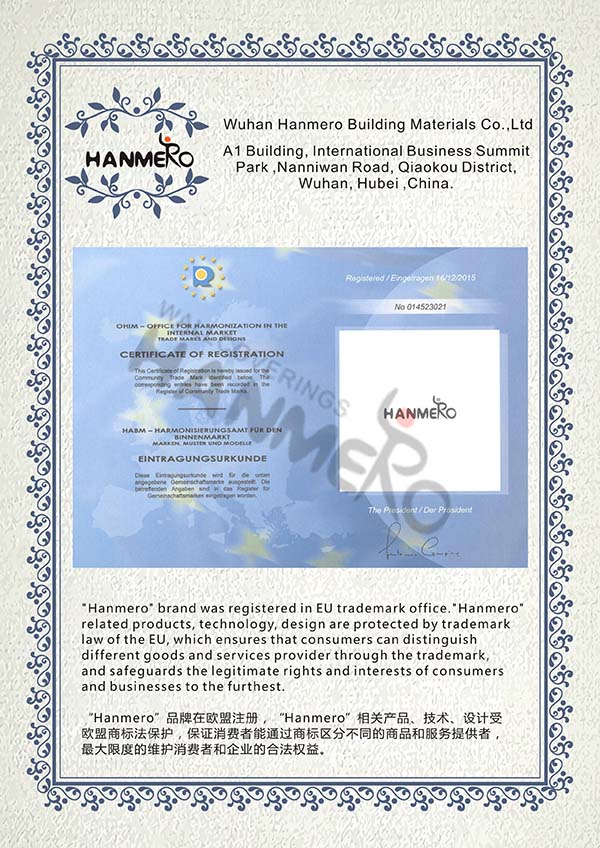 HANMERO欧盟商标注册证